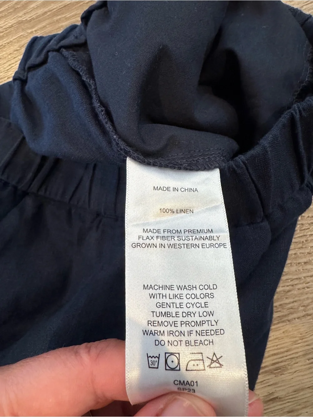 Quince 100% European Linen Pants, M, Deep Navy color